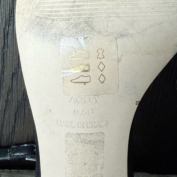 AQUA Black Suede Rhinestone Wrap Heels Size 9.5B – Bloomingdale’s Exclusive - Picture 7 of 9